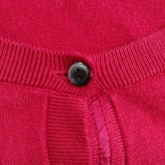 Halogen 3/4 Sleeve Button Up Red Cardigan Size S - Picture 4 of 7